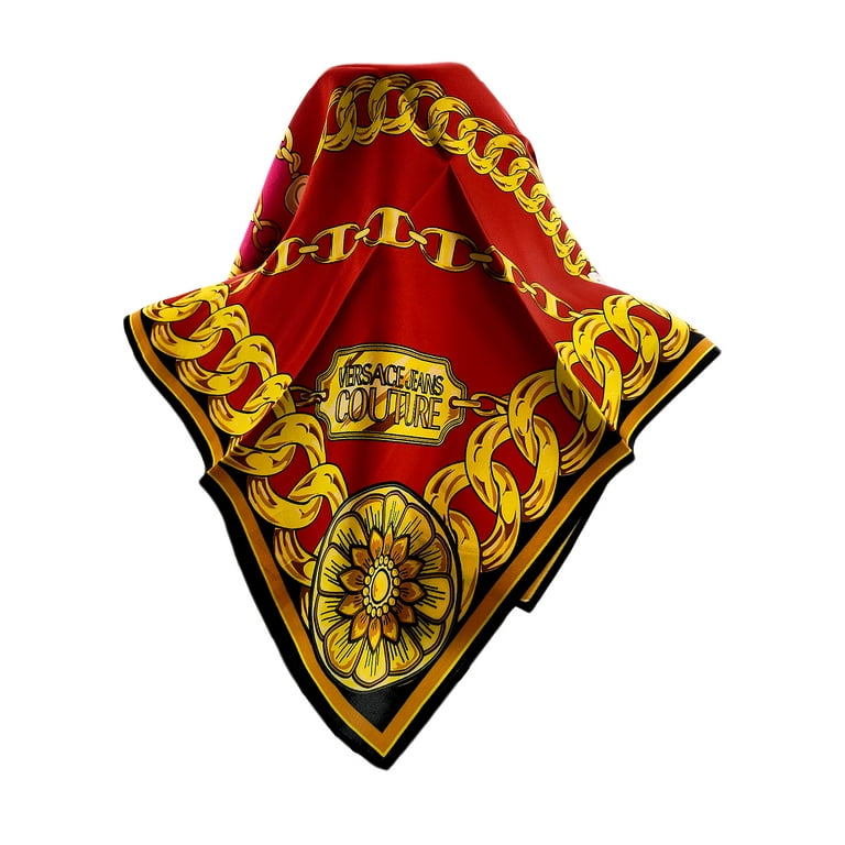 VERSACE JEANS COUTURE スカーフ Versace Jeans Couture Multicolor Chainlink Print Silk Scarf