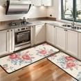 thumbnail image 3 of Kitchen Rugs Sets Of 2,Pioneer Flower Floral Print Pattern Anti Fatigue Kitchen Mat Rugs Non Slip Washable,Decorative Kitchen Floor Mats for Kitchen,Sink,Laundry,17"x47"+17"x47", 3 of 5