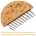 thumbnail image 6 of Masteelf Wooden and Steel Loom Comb Set with Crochet Hook and Needle for DIY Tapestry Making Assorted Color, 6 of 8