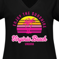 thumbnail image 4 of Inktastic Summer Enjoy the Sunshine Virginia Beach Virginia in Pink Women's Plus Size V-Neck T-Shirt, 4 of 5