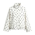 thumbnail image 4 of Aloohaidyvio Women's Polka Dot Jackets Fall Trendy Lightweight Stand Collar Coat Zip Up Outerwear with Pockets, 4 of 7