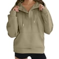 thumbnail image 5 of VISALY Hoodies Pullover Drawstring Sweatshirt Women's Fashion Clothes for Every Occasion Cotton Linen Cardigan Summer Chic Oversized Sweatshirt Waffle Sweater Fall Sweatshirt Light Green 3Xl, 5 of 9