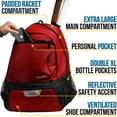 thumbnail image 4 of Athletico Premier Tennis Backpack - Tennis Bag Holds 2 Rackets in Padded Compartment | Separate Ventilated Shoe Compartment | Tennis Bags for Men or Women (Red), 4 of 5