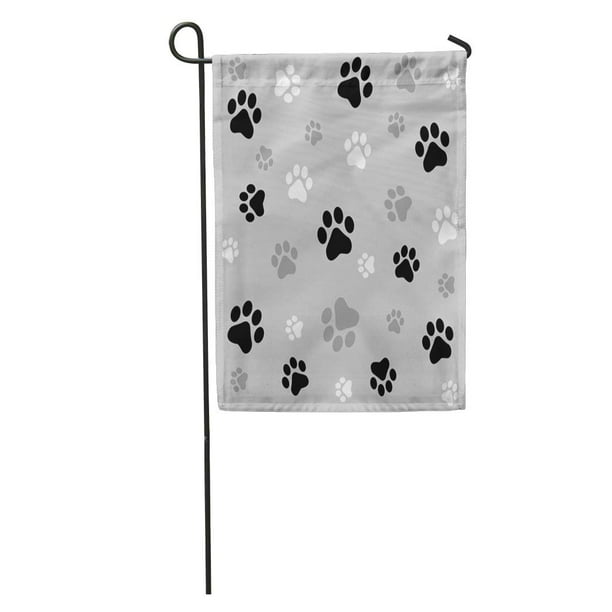SIDONKU Colorful Pawprint Paw Black and Ash  Gray  Cat  Dog 