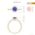 thumbnail image 6 of ANGARA Natural Round Tanzanite Cathedral Ring with Diamond Halo in 14K Yellow Gold for Women (Size-6mm) | December Birthstone, Birthday, Anniversary, Jewelry Gift for Women | Natural Tanzanite Ring, 6 of 10