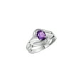 thumbnail image 4 of RYLOS Rings for Women Silver Swirl Ring with 7X5MM Oval Gemstone &  Diamond Ring February Amethyst Jewelry Size 8, 4 of 8