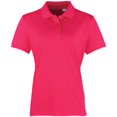 thumbnail image 1 of Premier- Polo de manga corta Coolchecker para mujer (Rosa chillón), 1 of 2