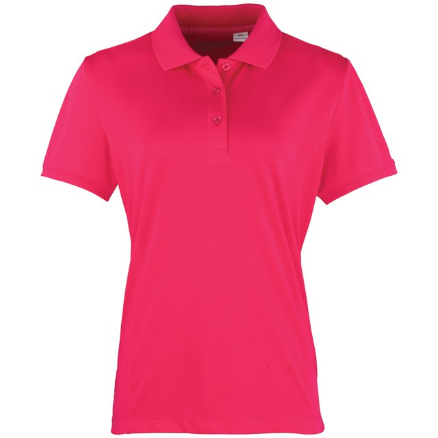 Premier- Polo de manga corta Coolchecker para mujer (Rosa chillón)
