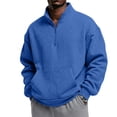 thumbnail image 3 of GrmtClth Men's Sweatshirt Quarter Zip Autumn Pullover Collar Long Sleeve Tops Spacious Kangaroo Pocket Shirts 2XL, 3 of 7
