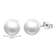 thumbnail image 2 of Aleasha 10mm Faux Pearl Stud Earrings Stainless Steel Round Pearl Earring Fashion Jewelry Valentine Day Gift, 2 of 5