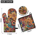 thumbnail image 6 of Pioneer Flower Floral Print Pattern Kitchen Oven Mitt and Pot Holder Sets 2 Pcs for Baking, Cooking and Grilling, Heat Resistant Up To 392 °F, 6 of 7