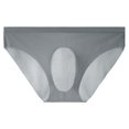 thumbnail image 2 of ylioge Silk Underwear for Men Briefs Lightweight Solid Color Stretchy Breathable Low Rise High-Cut Hipster Underpants, 2 of 3