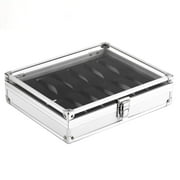 Aluminium Square Jewelry 12 Grid Slots Watches Display Storage Box Case