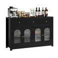thumbnail image 7 of Farmhouse Large Buffet Sideboard Cabinet with 4 Doors & 3 Drawers,Kitchen Storage Pantry Cabinet Display Cabinet with Adjustable Shelf, Wine Buffet Cabinet Coffee Bar Wine Bar for Kitchen,Living Room, 7 of 7