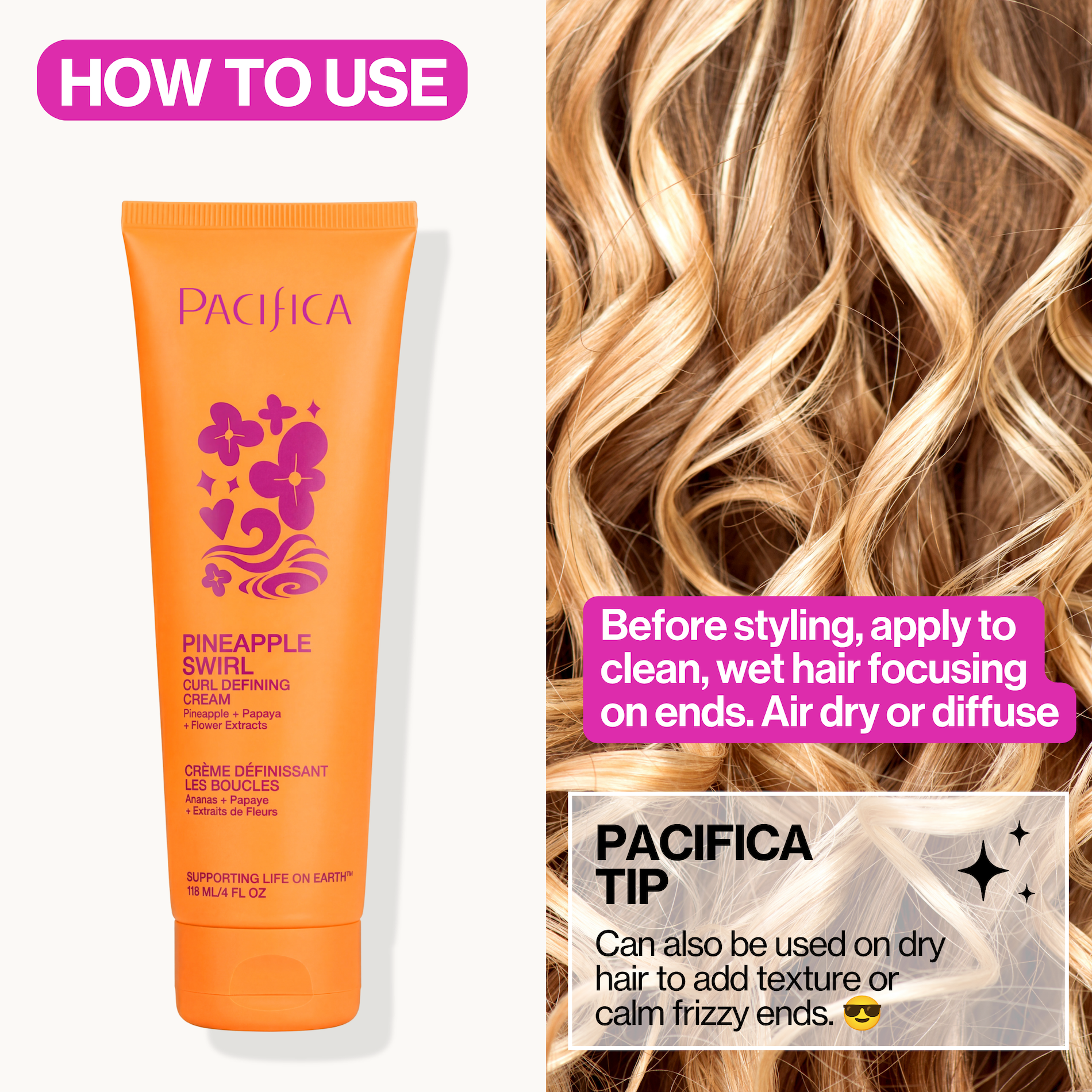 Pacifica Pineapple Swirl Curl Defining Cream, 4 fl oz photo 8