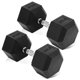 thumbnail image 1 of Set de mancuernas Fitvids de 50 lb con recubrimiento de goma y forma hexagonal, 1 of 7