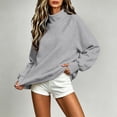 thumbnail image 4 of Maplenight Womens Mock Neck Sweatshirt Raglan Sleeve Loose Fit Oversized Pullover Tops Long Sleeve Warm Sweatshirts with Pocket, 4 of 6