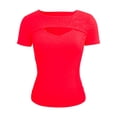 thumbnail image 5 of HJYCHN Tops for Women Summer Hollow Out Ribbed Knit Tee Casual Round Neck Short Sleeve Top for a Stylish Tops for Women 2026 RD1 XL, 5 of 5
