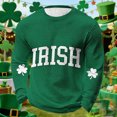 thumbnail image 2 of Camisa de Día de San Patricio Hombres de Manga Larga de Manga Larga Cuello Redondo Tops Casuales para Fiesta Festival Vacaciones Calle de Viajes, Tejido de Poliéster Súper Suave, Lavado a Mano en Frí, 2 of 8