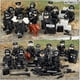 thumbnail image 4 of Black SWAT weapon shield dog M8003 minifigure military doll model small particle assembled building block toy, 4 of 5