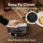 Black Cup Warmer - 3 Temperature Levels, 2-12H Timer, 4 Hours Automatic Shut-Off, Candle Warmer Plate