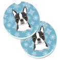thumbnail image 1 of Snowflake Boston Terrier Set of 2 Cup Holder Car Coaster, 1 of 1