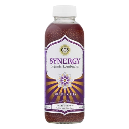 GT'S, SYNERGY, ORGANIC RAW KOMBUCHA, ENLIGHTENED, GRAPE CHIA, GRAPE CHIA