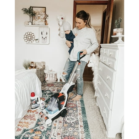 Hoover - PowerDash Corded Upright Deep Cleaner - White/Blue