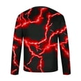 thumbnail image 5 of Blusas y camisas de manga larga con cuello redondo para hombre Camisa con estampado de luces Cuello redondo Manga larga Jersey Camiseta estampada Blusa para hombre Blusa, 5 of 5