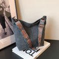 thumbnail image 4 of Bolso de mano de PU Vintage para mujer, bolsos Hobo sólidos, bolso de hombro de estilo Retro (negro), 4 of 9