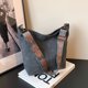 thumbnail image 4 of Bolso de mano de PU Vintage para mujer, bolsos Hobo sólidos, bolso de hombro de estilo Retro (negro), 4 of 9
