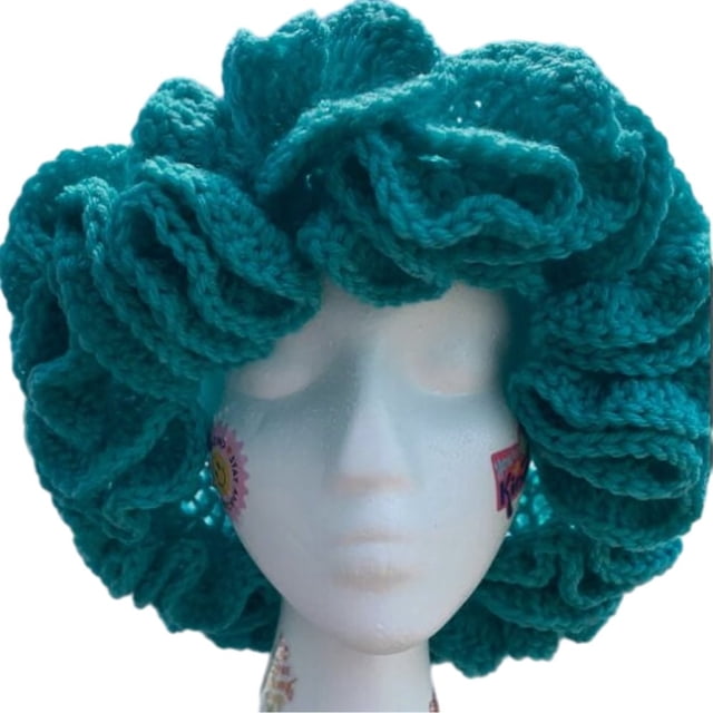 Dsseng Sweet Girls Crochet Ruffled Brim Bucket Hat Cute Ladies Fisherman Hat Exaggerated Style Teens Winter Windproof Hat