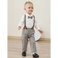 thumbnail image 5 of Baby Boy Clothes Suits 3-24 Months Gentleman Outfit Dress Romper Beret Hat Suspender Pants Tie Set, 5 of 14