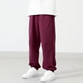thumbnail image 2 of ZACPNCV Boy's Sweatpants Straight Leg Open Bottom Casual Pants Elastic Waist Athletic Joggers Sweat Pants with Pockets Red 7-8 Years, 2 of 5
