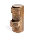thumbnail image 3 of Beaumont Lane Table d'Appoint Boho Chic Transitionnelle en Bois Massif avec Rangement Marron, 3 of 11