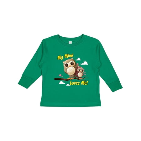 

Inktastic My Mimi Loves Me Owl Gift Toddler Boy or Toddler Girl Long Sleeve T-Shirt