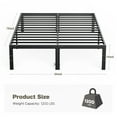 thumbnail image 6 of edx Bed Frame - Full Size Heavy Duty Platform Bed with Underbed Storage, 14-Inch High Steel Slat Support, Non-Slip Design, No Box Spring Required, 6 of 8