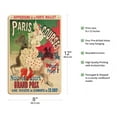 thumbnail image 2 of Paris Horse Races (Courses) at the Hippodrome de la Porte Maillot - Vintage France Advertising Poster by Jules Chéret c.1897 - 8 x 12 inch Vintage Wood Art Sign, 2 of 4