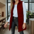 thumbnail image 2 of Women Long Vest Solid Sleeveless Hoodless Winter Puffer Vest XL, 2 of 7