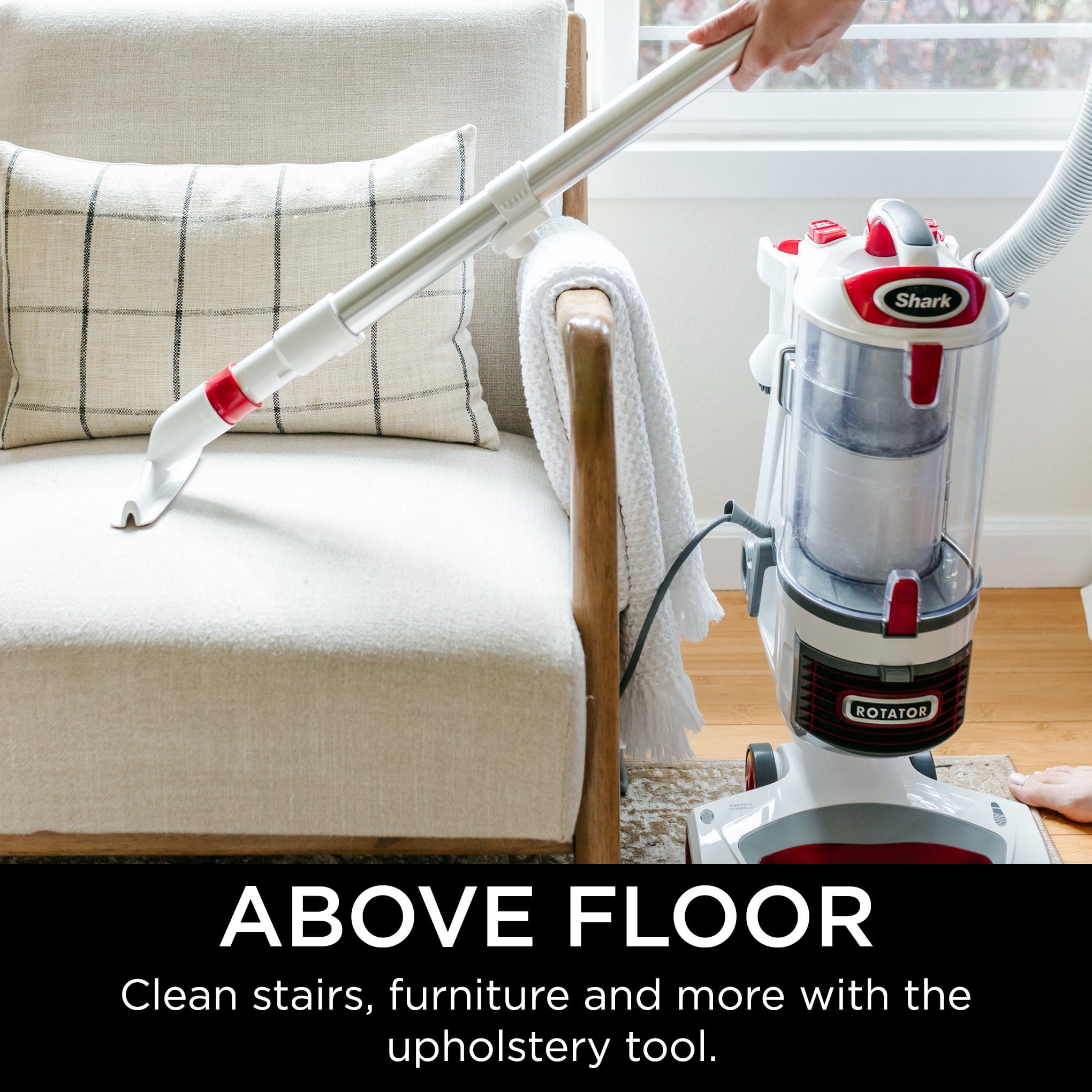 Shark Rotator Professional Lift-Away Upright Vacuum, Pet Friendly, HEPA Filter, Swivel Steering, NV501 White/Red