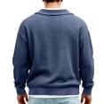 thumbnail image 4 of Long Sleeve Tops for Men Fashion Turndown Collar Solid Color Casual Top Loose Soft Comfort Athletic Tee Shirts, 4 of 5