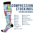 thumbnail image 2 of FORMRS Womens Knee High Socks Casual Long Thick Travel Daily Wear, 1 Pair, Yellow Hand Drawn Sailboats, 2 of 6