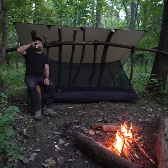 Onewind Mesh Tent with Bathtub, Ultralight Mosquito Net Inner Tent with No-See-Um Breathable Mesh Double Sided Zipper for Camping and Hiking, Black