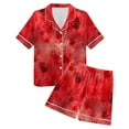 thumbnail image 5 of enyan Halloween Pajamas Women Pajama Sets Short Sleeve Pajamas for Women Sets Soft Lounge Sets Casual Sleepwear Red,L, 5 of 7