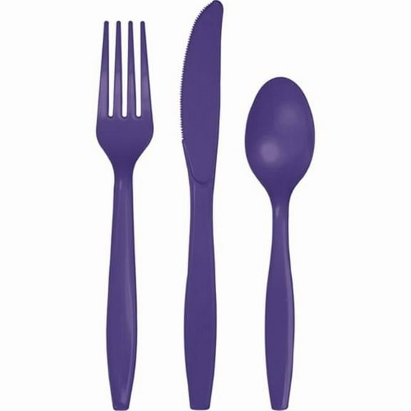Hoffmaster Group 010426 Premium Plastic Cutlery Assortment, Purple - 24 per Case - Case of 12