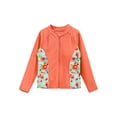 thumbnail image 3 of YiZYiF Girls Sun Protection Swim Shirt Zip Long Sleeve Rash Guard Jacket Outerwear Top Beach Swimwear Orange 6, 3 of 5