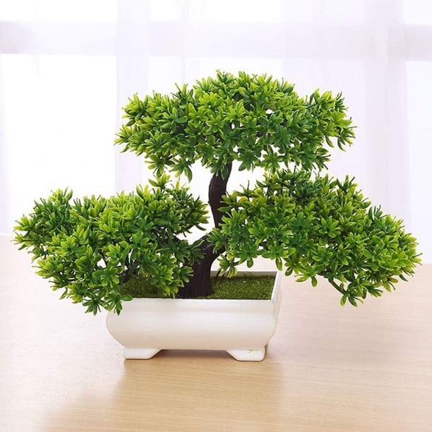 Bonsái artificial fresco y hermoso, 20 cm x 26 cm x 20 cm, plástico + resina, decoración para todas las estaciones, sin riego, arte de inspiración zen para espacios de hogar y oficina, fácil