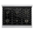 thumbnail image 4 of ZLINE Autograph 36" 5.2 cu. ft. Paramount Dual Fuel Range with 6 Burners in DuraSnowÂ® Stainless Steel with Champagne Bronze Accents, SDRSZ-36-CB, 4 of 9