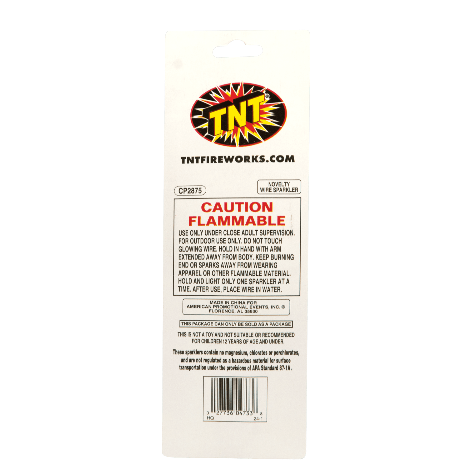Star Sparkler, TNT Fireworks, 12 Total Sparklers