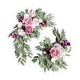 thumbnail image 3 of 2 guirnaldas artificiales para boda con diseño de flores y hojas verdes para colgar en la pared. estilo p, 3 of 9